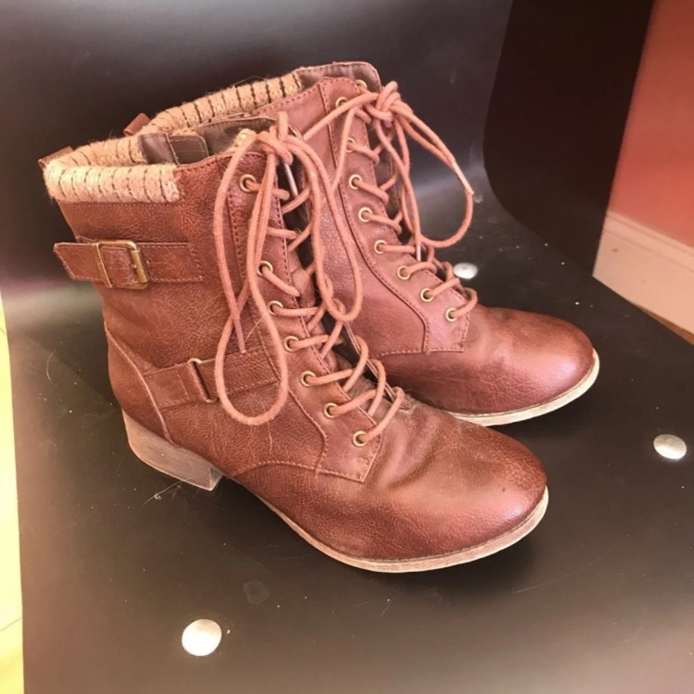 Faux leather boots